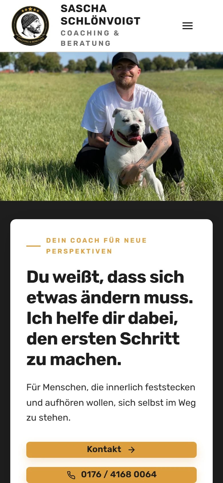 Startseite sascha-schloenvoigt.de auf dem Smartphone